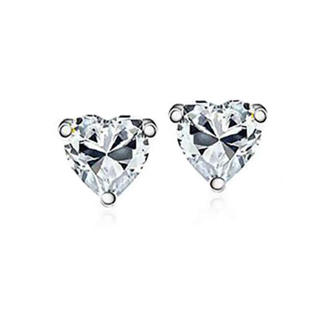 

Серьги Сердцеобразные DiaDemaGrand Серебряный с белым камнем (101697-15-2)