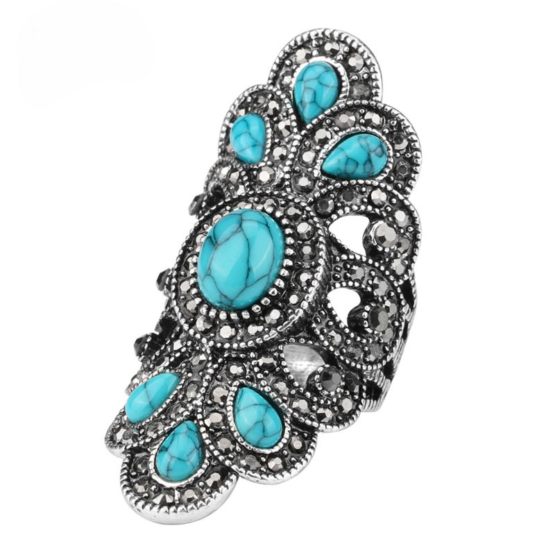 

Кольцо Bohemian с бирюзой 8044 19