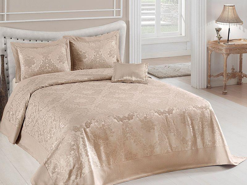 

Покрывала на кровать First Choice Sonil Romia ekru 240*260+2нав. 50*40+1нав. 40*40
