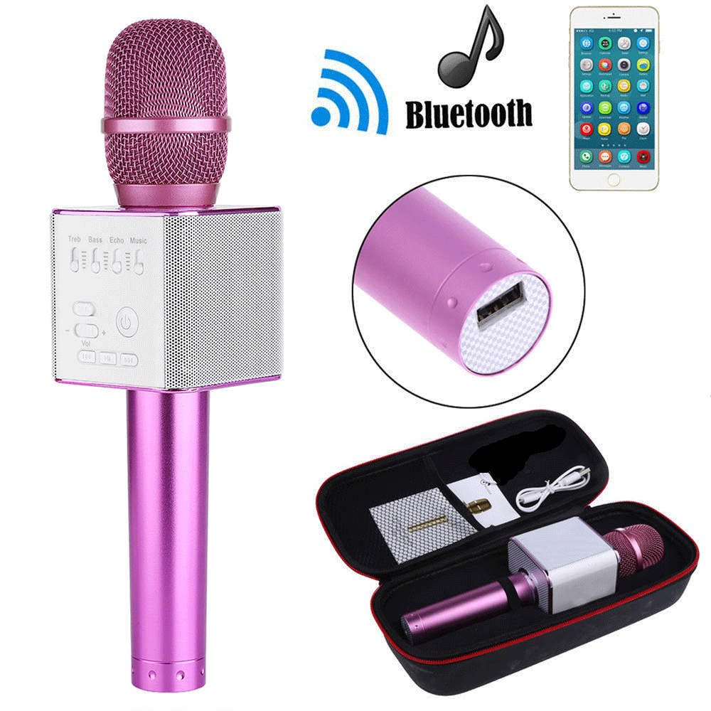 

Беспроводной детский микрофон для караоке Bluetooth в Чехле MicGeek Q9 MS Розовый