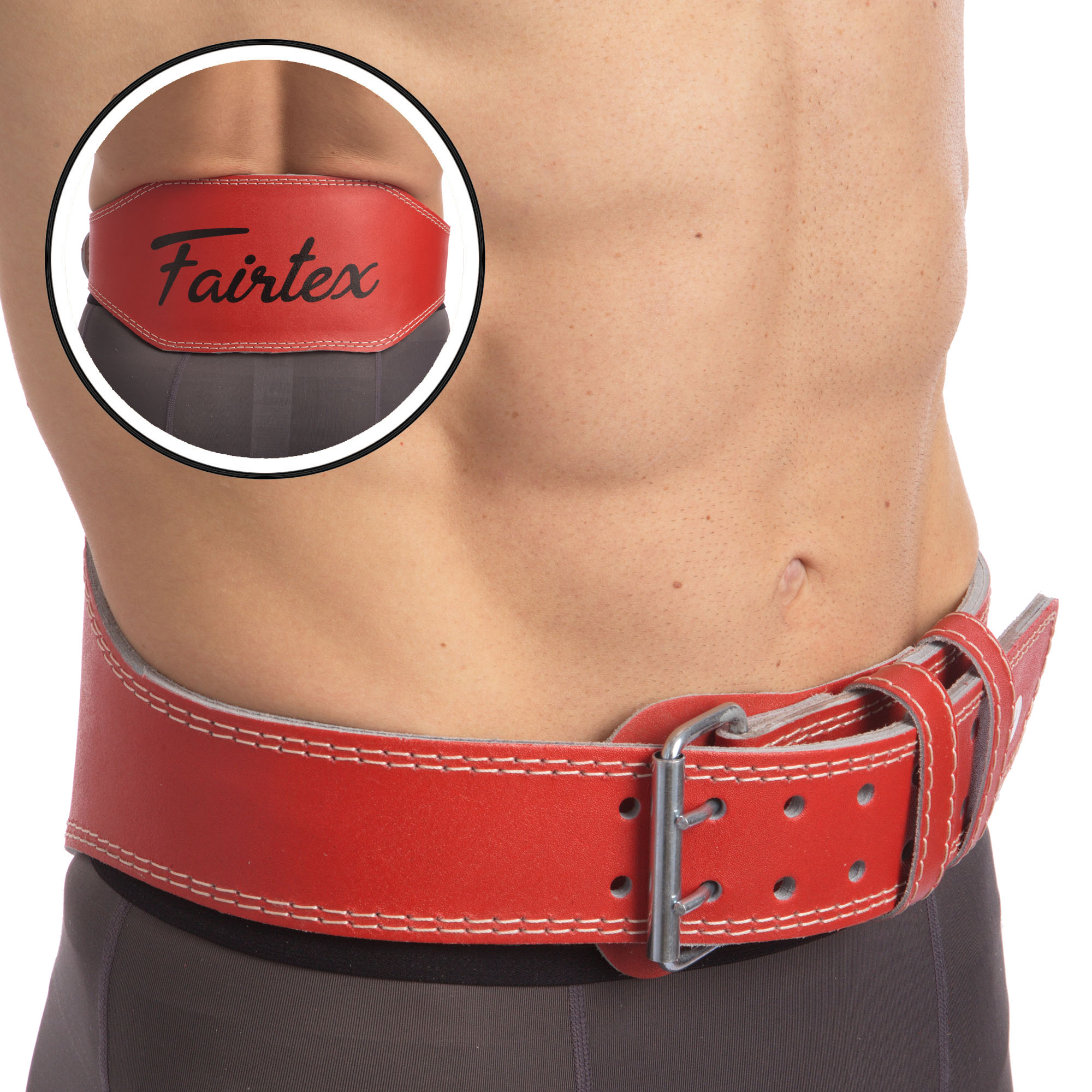 

Пояс атлетический кожаный FAIRTEX (красный), Размер M