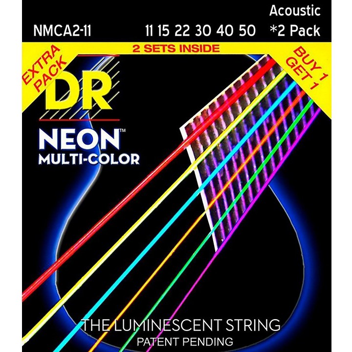 

DR Strings Hi-Def NEON Multi-Color Medium Light (011-050) 2 Pack