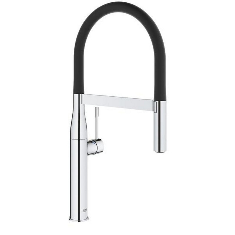 

Смеситель для кухни с выдвижным изливом Grohe Essence 30294000 хром-черный (53712)