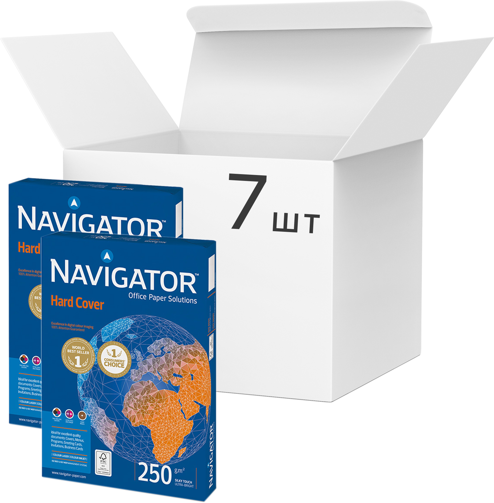 

Набор бумаги Navigator Hard Cover А4 250 г/м² класс А 875 листов Белой (5602007989460)