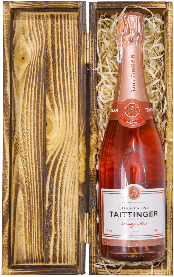 Акція на Шампанское Taittinger Prestige Rose розовое сухое 0.75 л 12.5% в подарочном деревянном футляре (111112) від Rozetka UA
