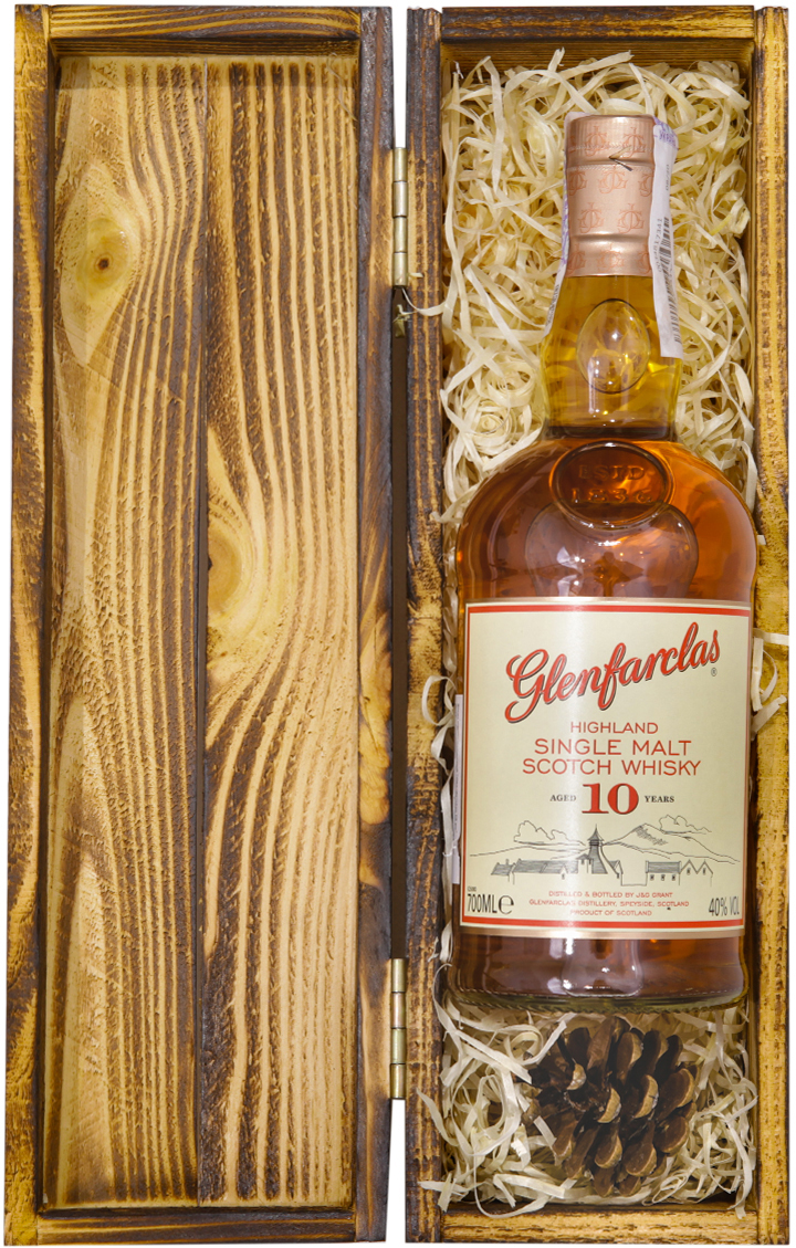 Акція на Виски Glenfarclas 10уо 0.7 л 40% в деревянной коробке (111111) від Rozetka UA