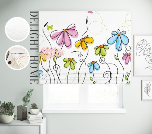 

Римская штора с фотопечатью 00-621 система Light I&H Джуси велюр 130*170 см