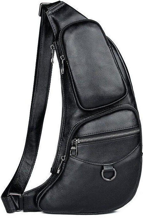 

Мужская сумка-слинг кожаная Vintage leather-20204 Черная