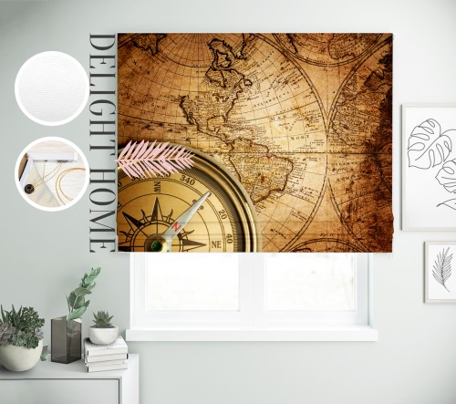 

Римская штора с фотопечатью 08-115 система Light I&H Джуси велюр 40*170 см