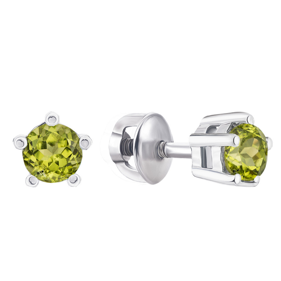 

Серебряные пуссеты с хризолитом 2093/9р-PRD