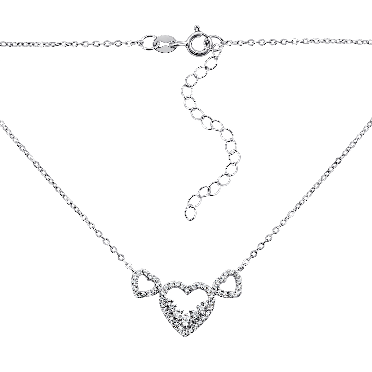 

Серебряное колье Сердца GN9142