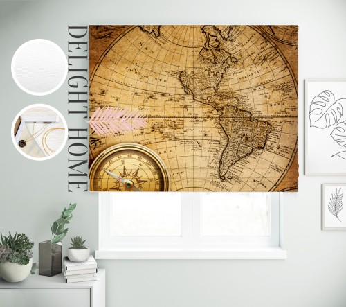 

Римская штора с фотопечатью 08-117 система Light I&H Джуси велюр 40*170 см
