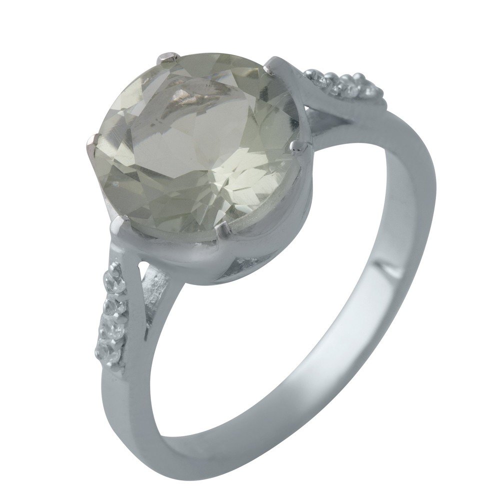 

Серебряное кольцо SilverLine с натуральным зеленим аметистом 17 размер