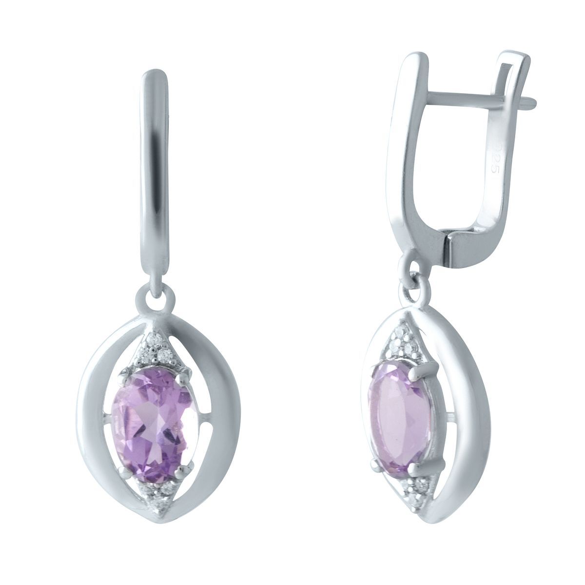 

Серебряные серьги SilverLine с натуральным аметистом
