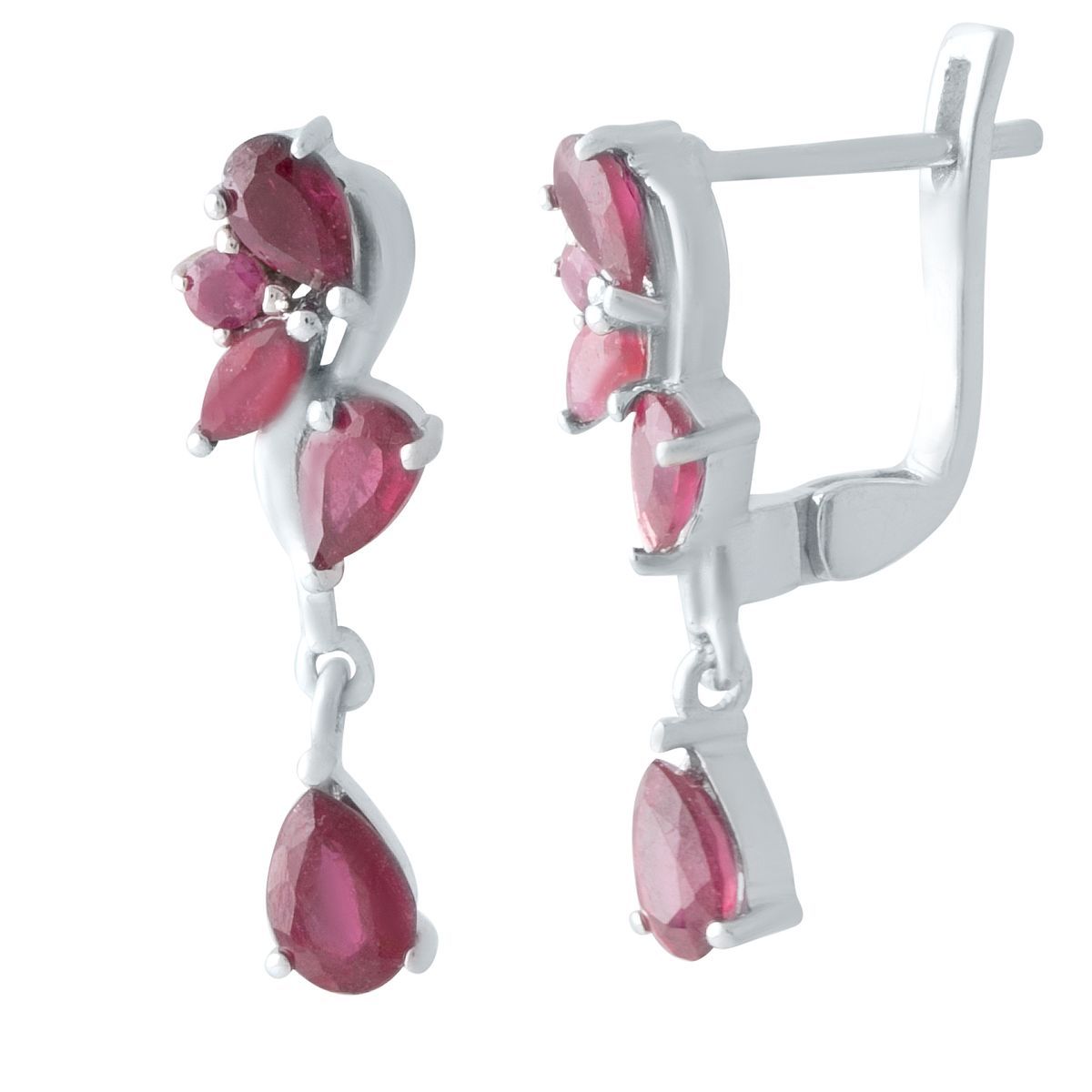 

Серебряные серьги SilverLine с натуральным рубином