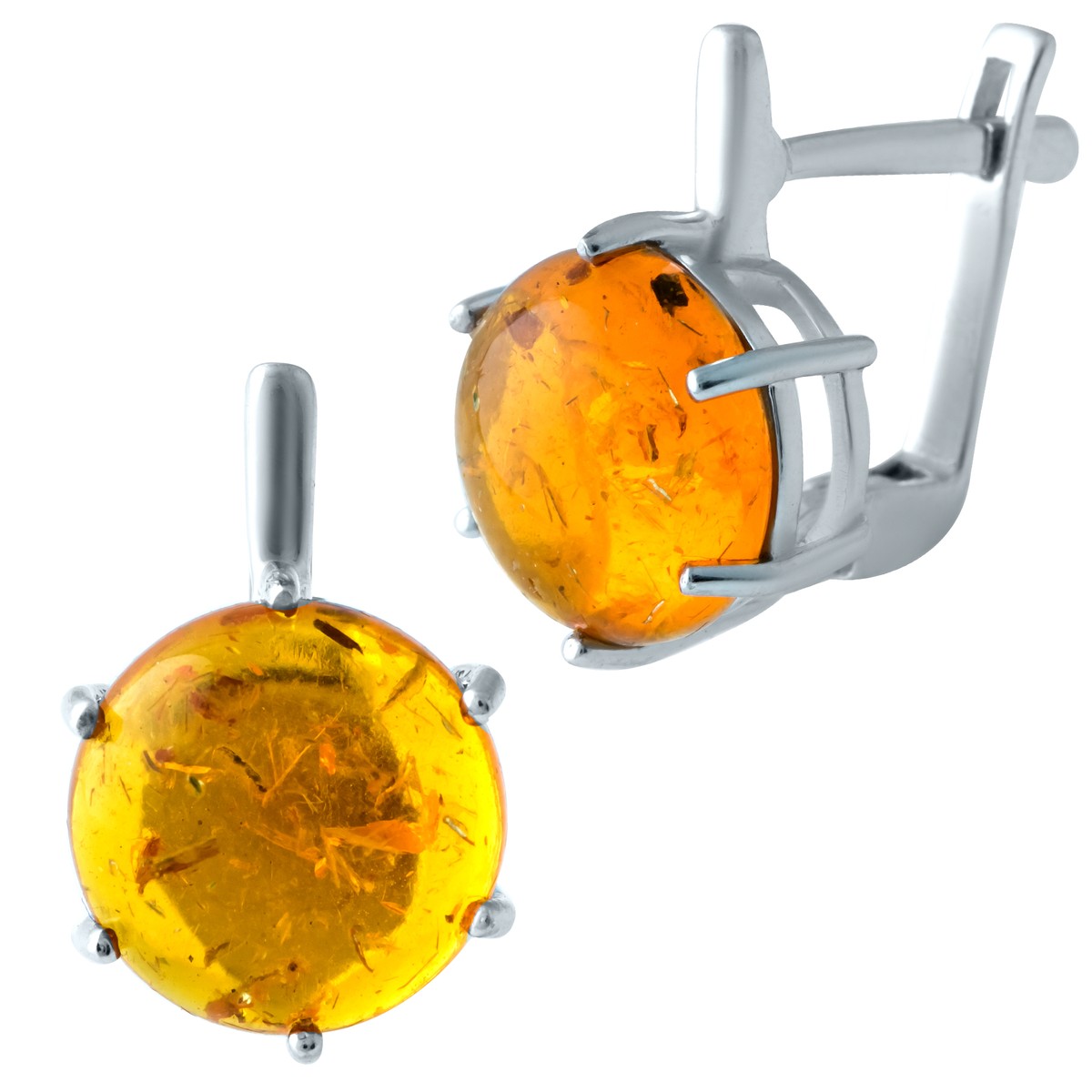 

Серебряные серьги SilverBreeze с янтарем