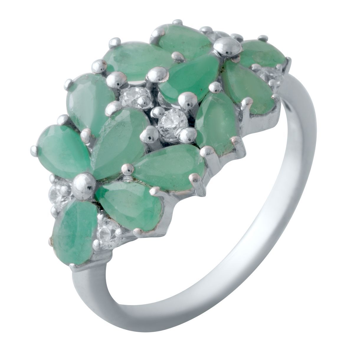 

Серебряное кольцо SilverLine с натуральным изумрудом 2.41ct 18 размер