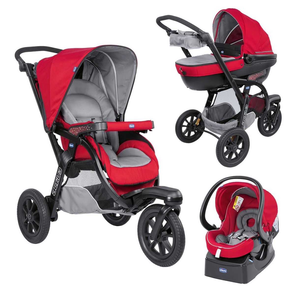 Универсальная коляска 3 в 1 Chicco Trio Activ3 2018 Red Berry – низкие ...