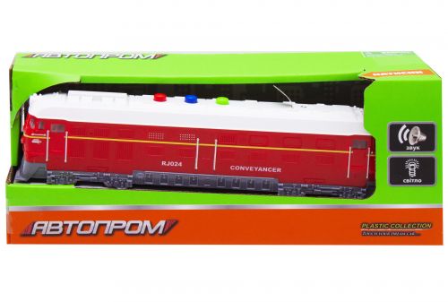 

Игрушечный инерционный поезд Автопром со светом и звуком красный (7792A)