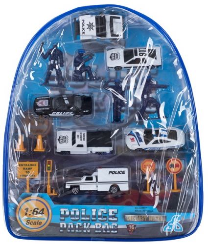 

Игровой набор (машинки, фигурки, знаки) Guang Chang «Полиция» черно-белый (442927)