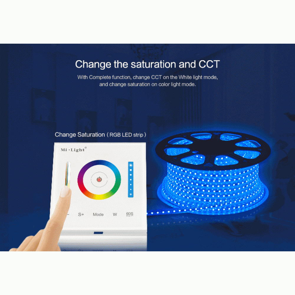 

Смарт-панель контроллер Mi-Light RGB/RGBW для LED ленты 1шт P3-SMART-P-RGB+W