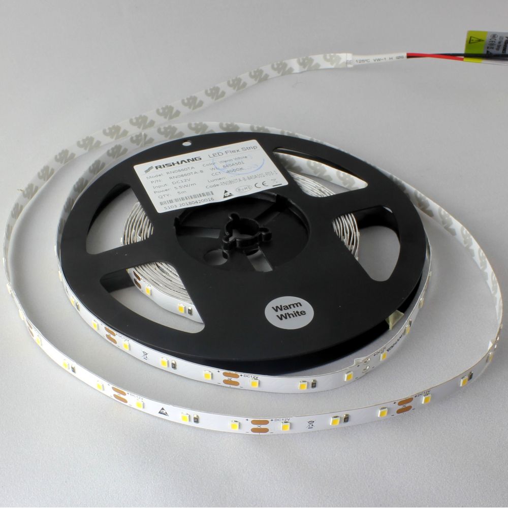 

Светодиодная лента LED RISHANG 4000K 60шт/м 12V 5,5w/m 5м RN0860TA-B4