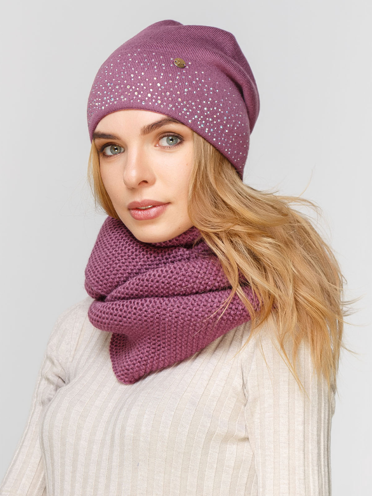 

Комплект: шапка и шарф-снуд Fashion Star 54-60 Фиолетовый 6600440