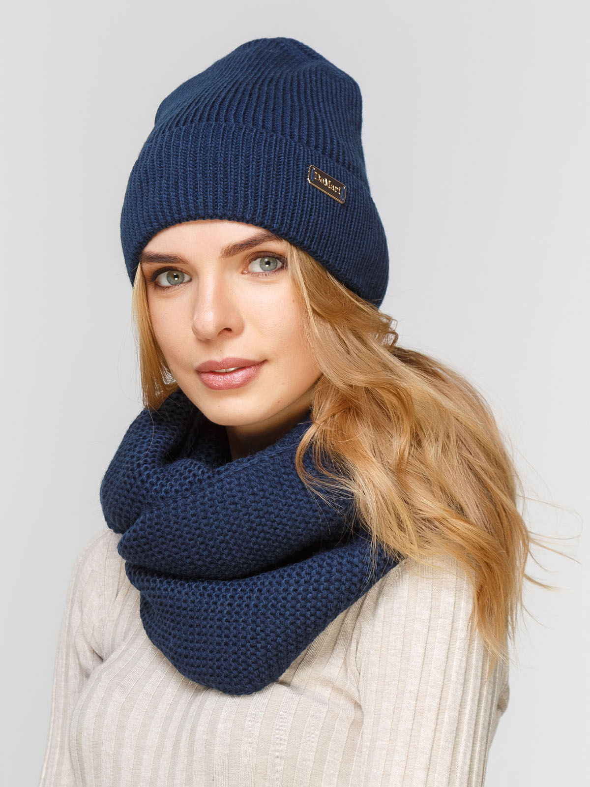 

Комплект: шапка и шарф-снуд Fashion Star 54-60 Синий 6600528