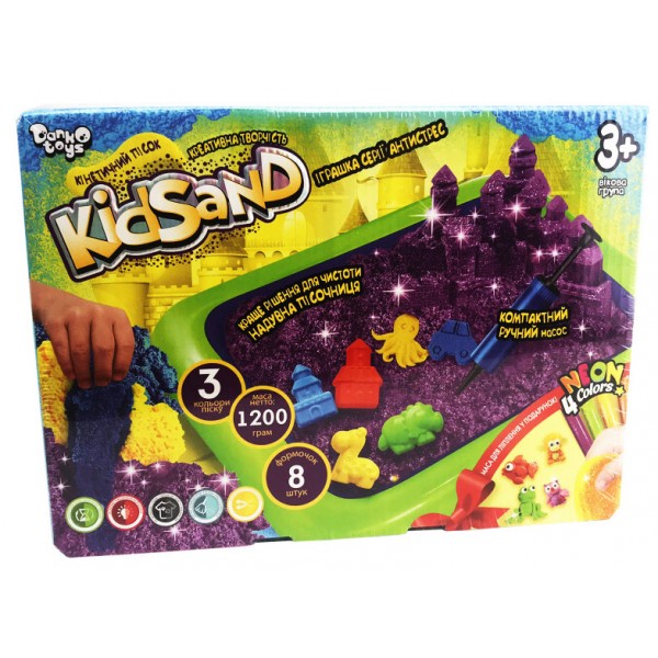 

Кинетический песок Danko Toys "KіdSand" 1200 г+песочница 8096DT 135700