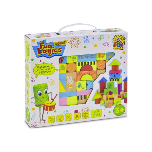 

Деревянный конструктор Кубики развивающий 33 кубика для детей Happy Toys (7381)