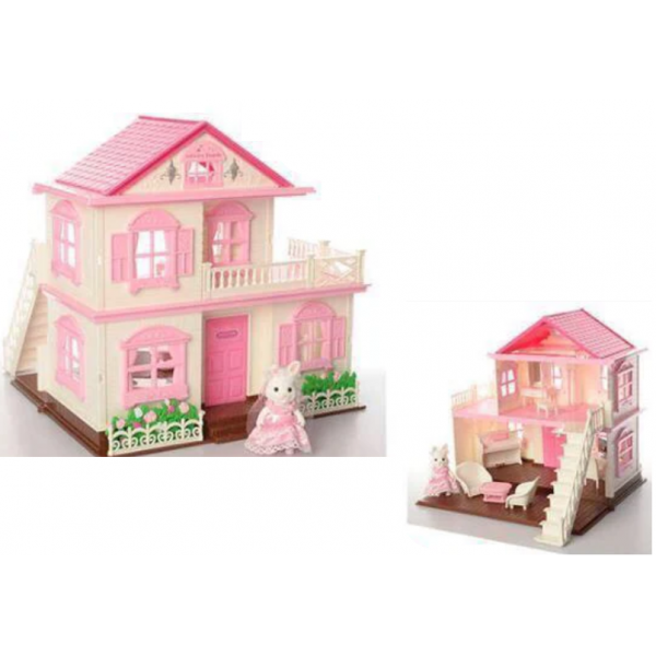 

Дом для куклы игрушечный для девочек для игрушечных животных + мебель + фигурка Happy Toys (1515)