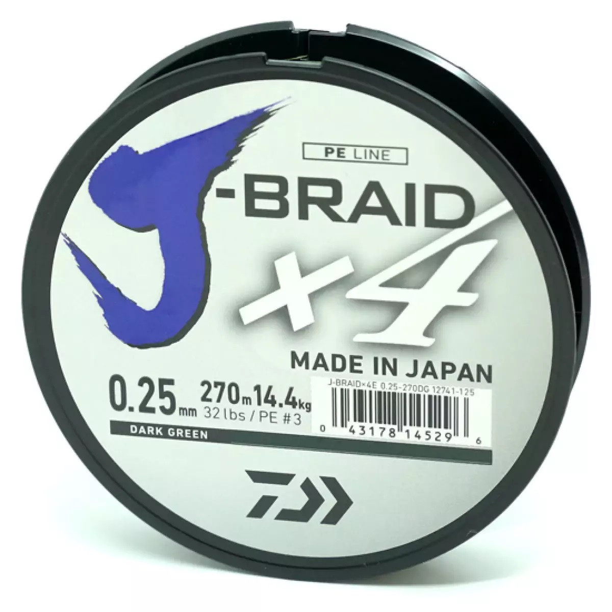 

Шнур Daiwa J-Braid X4E 0,10mm-270m Dark Green