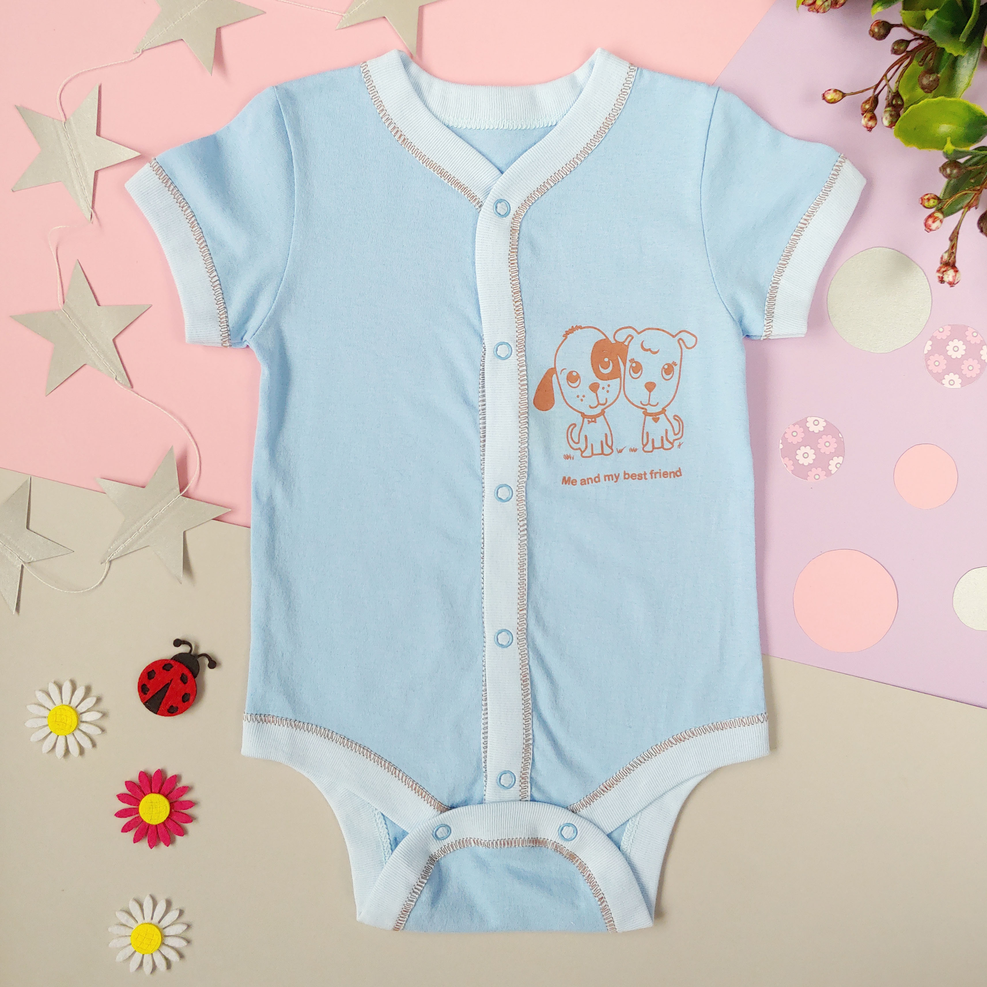 

Боди с коротким рукавом Kids Planet 117701-ОУ 56 см Голубой