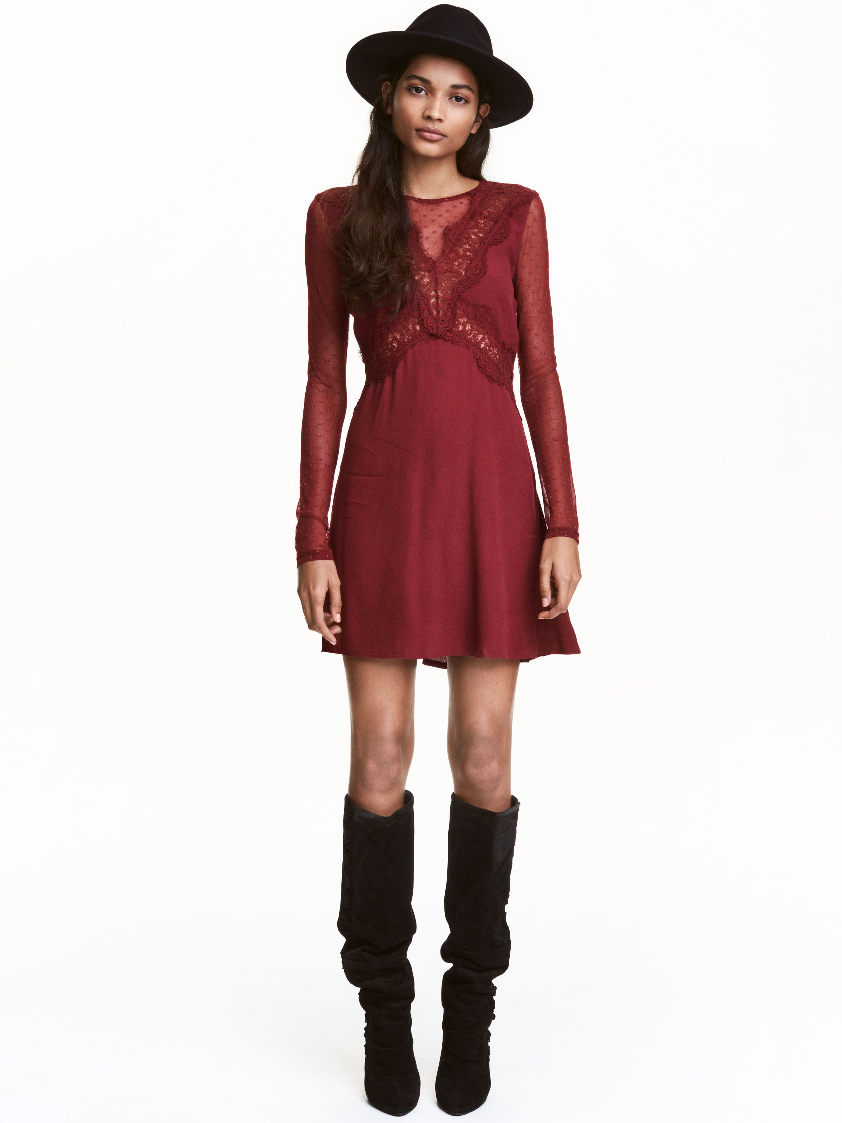 

Платье H&M 0437129-6 44 Бордовое