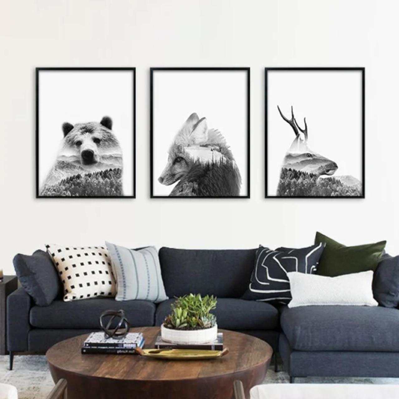 

Набор постеров Двойная экспозиция Black and white animal формат А3 NEHILO