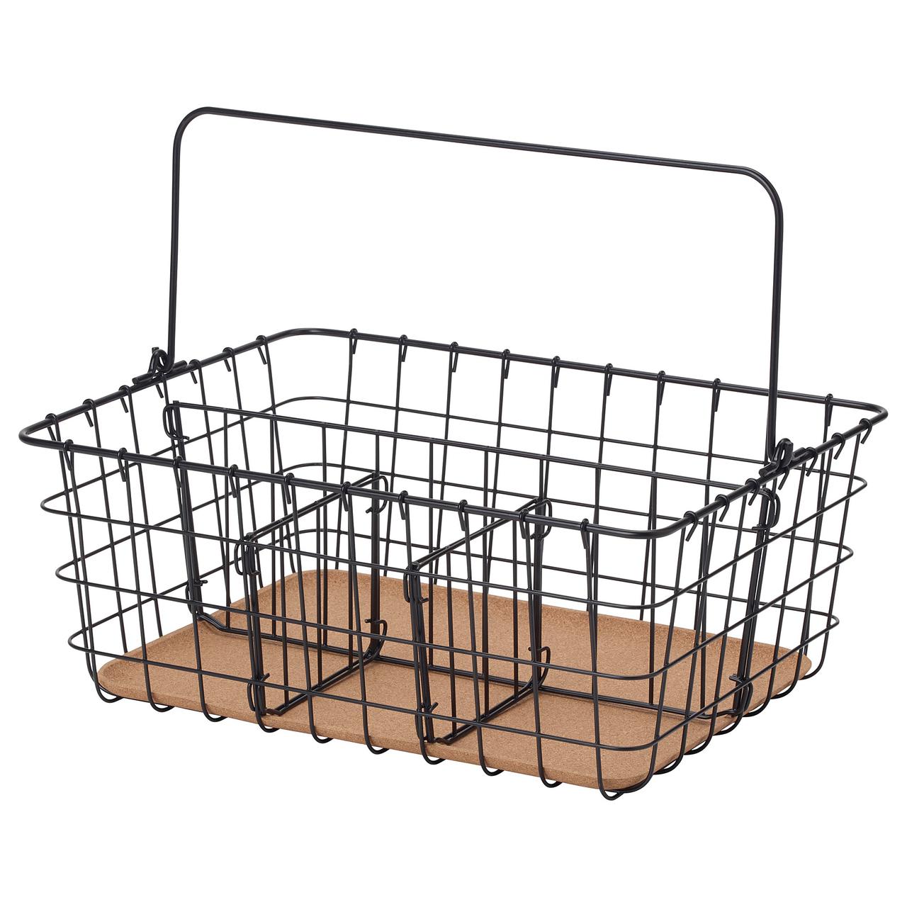 Корзина IKEA (ИКЕА) PLEJA 36x27x15см с ручкой черная (203.480.47 ...