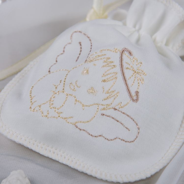 

Мішечок BetiS "Маленькі янголята" аксесуар для хрещення 100% бавовна Молочний/золото Інтерлок 27682359