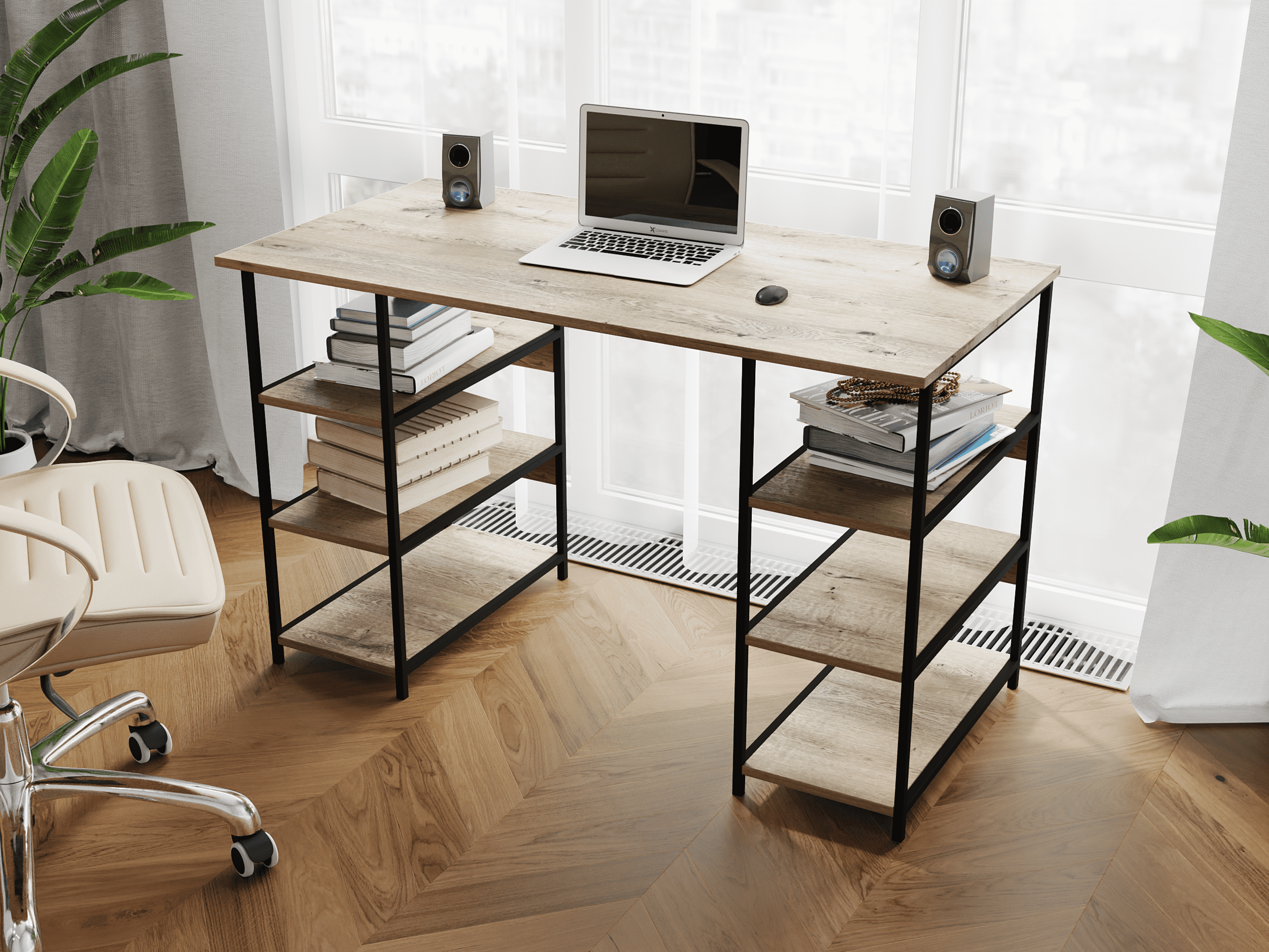 

Компьютерный стол Rimos 1400х750х600 мм ARES черный ЛДСП Аликанте 16мм (Z-21_Bl_Al)