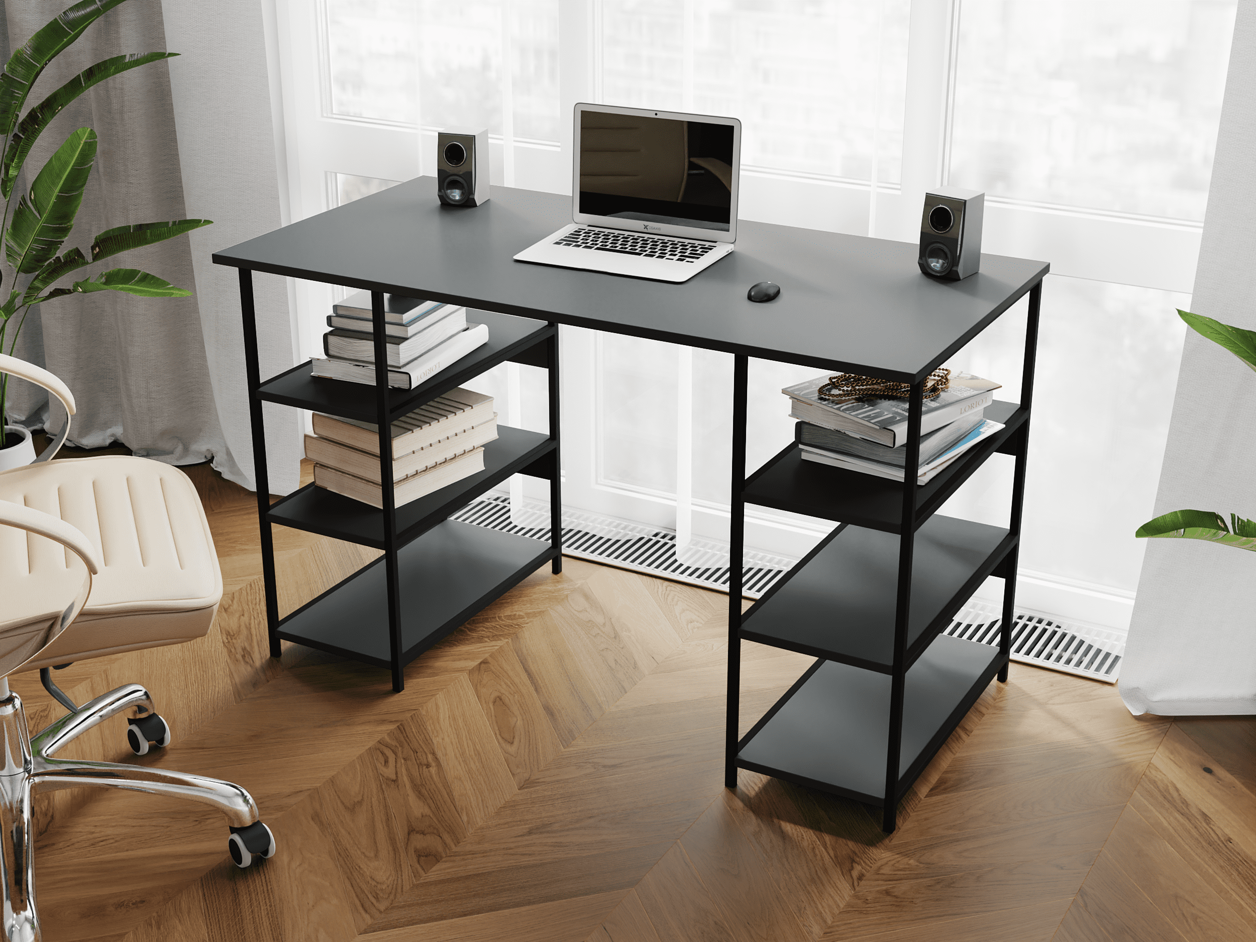 

Компьютерный стол Rimos 1000х750х600 мм ARES черный ЛДСП Антрацит 16мм (Z-21_Bl_An)