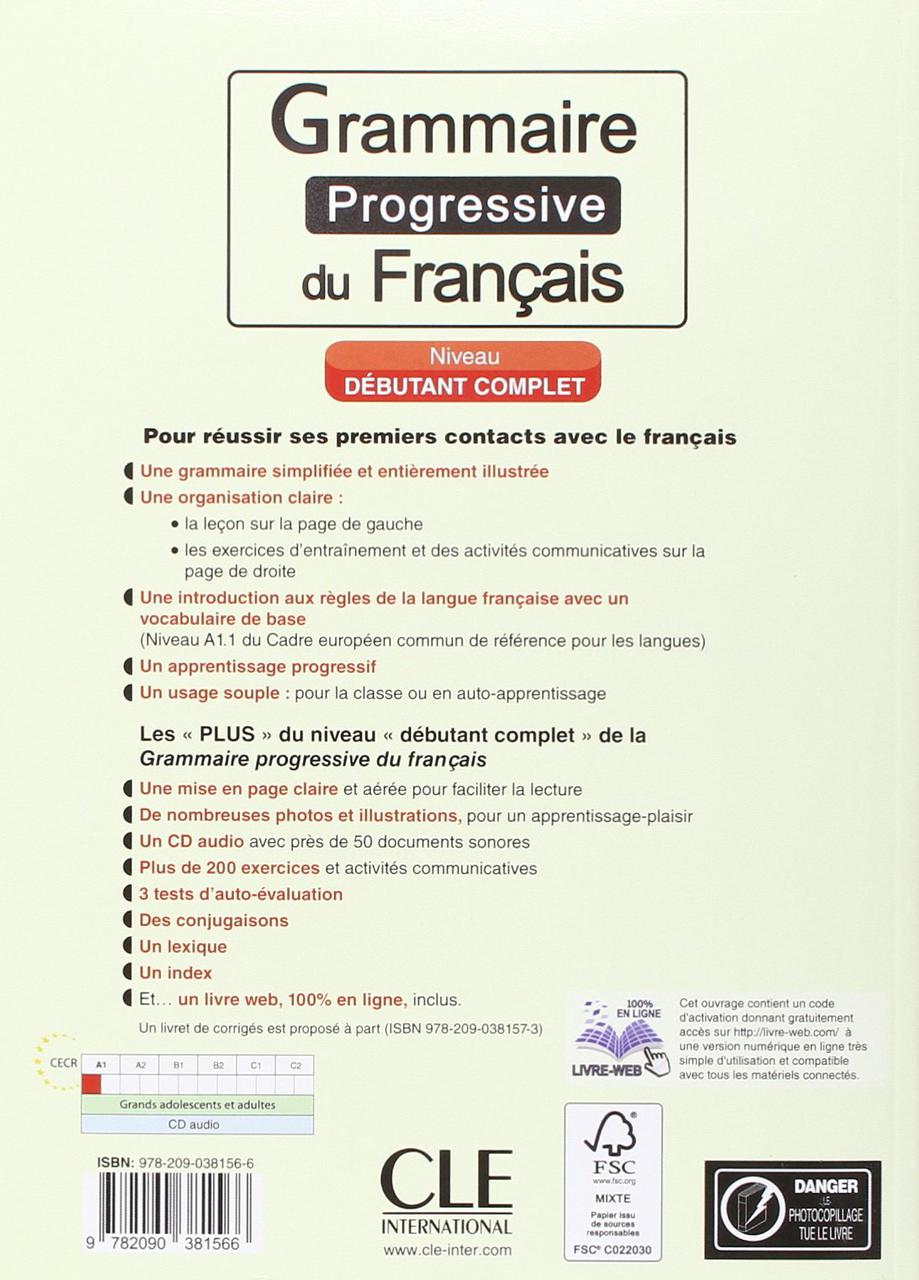 

Grammaire Progr du Franc Debut Complet Livre + CD