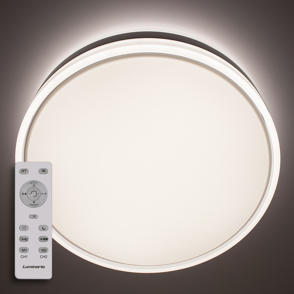 

Потолочный светодиодный светильник с пультом ДУ LUMINARIA BALANCE DOUBLE 95W R500 WHITE/SILVER 220V IP20