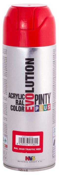 

Краска аэрозоль на водной основе Pintyplus Evolution Ral 3020 Красный 400 мл (8429576170801)