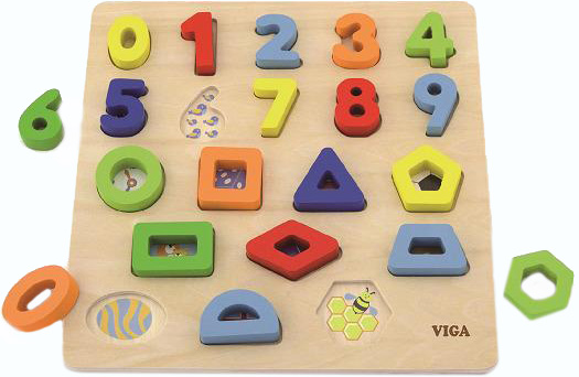 

Деревянный пазл Viga Toys Цифры и фигуры (50119)