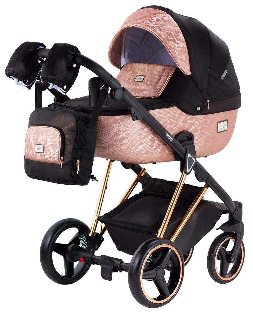 

Коляска 2 в 1 Adamex Mimi Polar (Pink Gold) Y837 черный (люрикс) - медный (принт) кожа (выдавленная