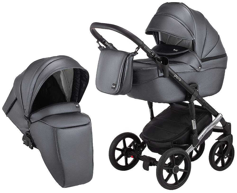 

Коляска 2 в 1 Bair Polo (Silver) кожа 100% 33S