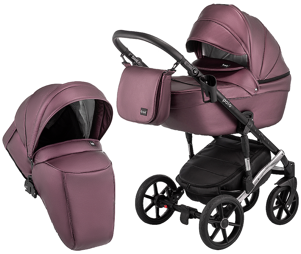 

Коляска 2 в 1 Bair Polo (Silver) кожа 100% 34S