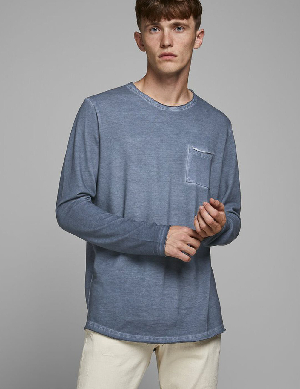 

Футболка д/р JACK&JONES М0105253 цвет синий L