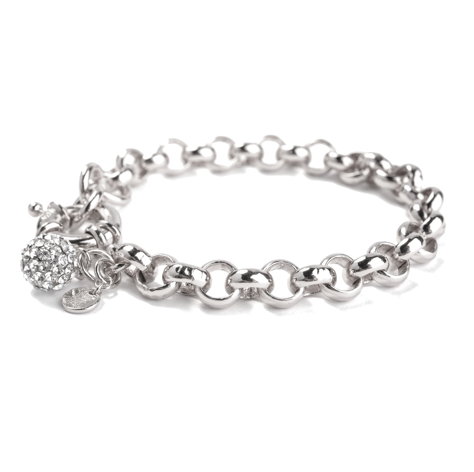 

Браслет Colibra с якорным плетением и подвеской с кристаллами Swarovski B11570Ag, размер 19 - 21 см