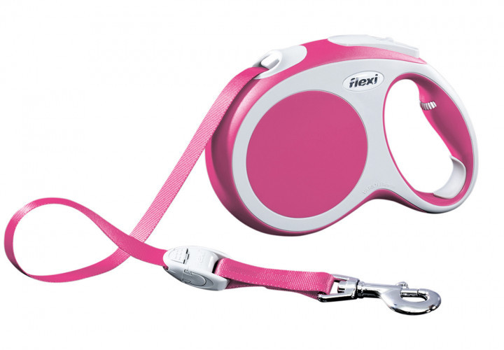 

Поводок - рулетка лента 5 м до 60 кг VARIO, Tape Leash L Розовая Flexi BGL-FL-133