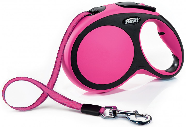 

Поводок - рулетка лента 8 м до 50 кг New COMFORT Tape Leash L розовая Flexi BGL-FL-326